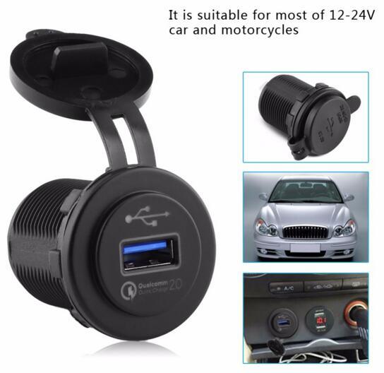 Dual USB Car Cigarette Lighter Socket DC 12V 24V Charger Power Adapter Outlet Waterproof Cigarette Lighter for Motorcycle