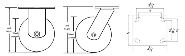 Heavy Duty Red PU Swivel Casters