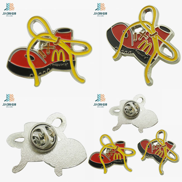 Wholesale Crafts Supplier High Quality Enamel Shoes Metal Shirt Pins Badge