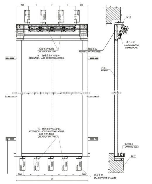 Mitsubishi/Selcom Type Automatic Elevator Landing Mechanism Landing Door (OS31-01, OS31-02)