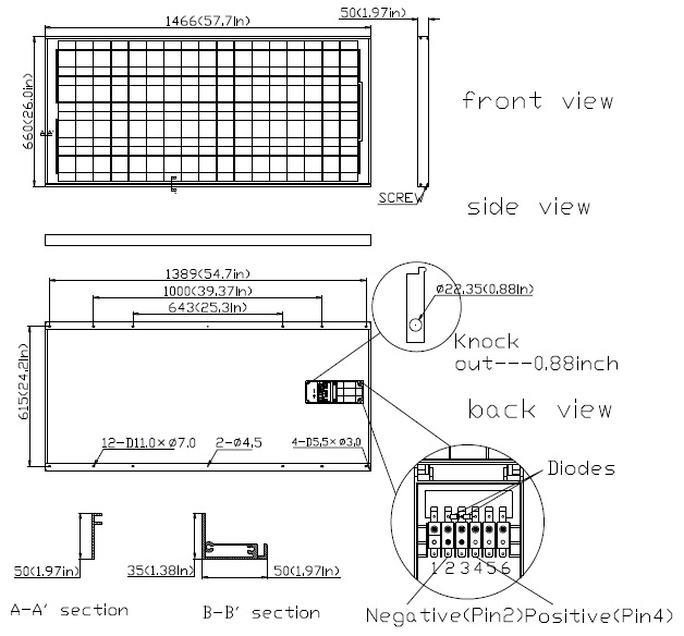 Solar Polycrystalline Silicone Panels (KSP135W)