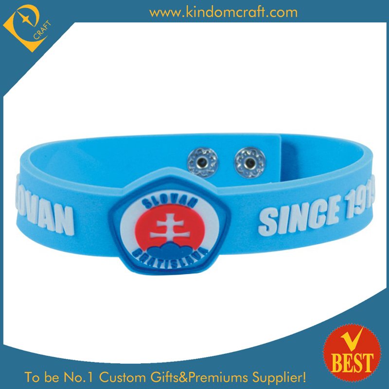 Wholesale Promotional Special Size Button Silicone Wristbands in 3D Screen Printed for Gift