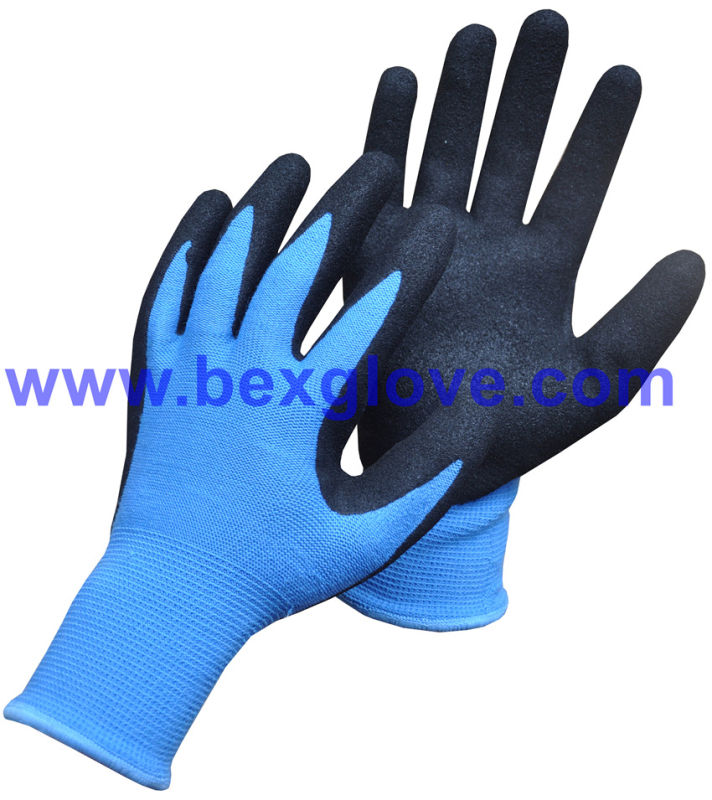 13 Gauge Acrylic/Polyester, Nitrile Coating, Sandy Finish Work Glove