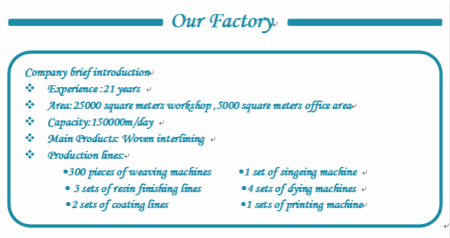 Collar Fusible Interlining Fabric