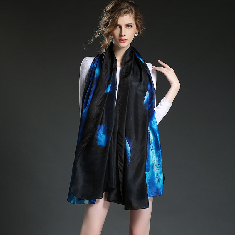 The Girl Large Towel Cloud Blue Silk Scarves