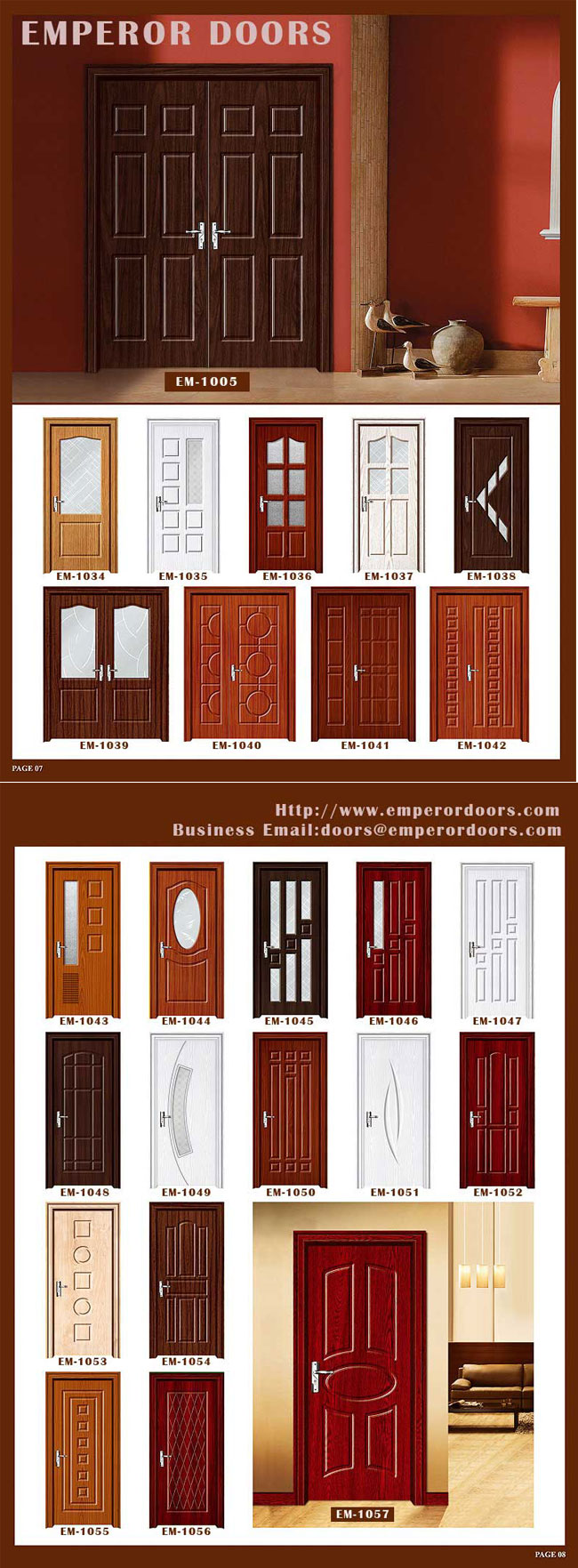 Wooden MDF PVC Interior Doors