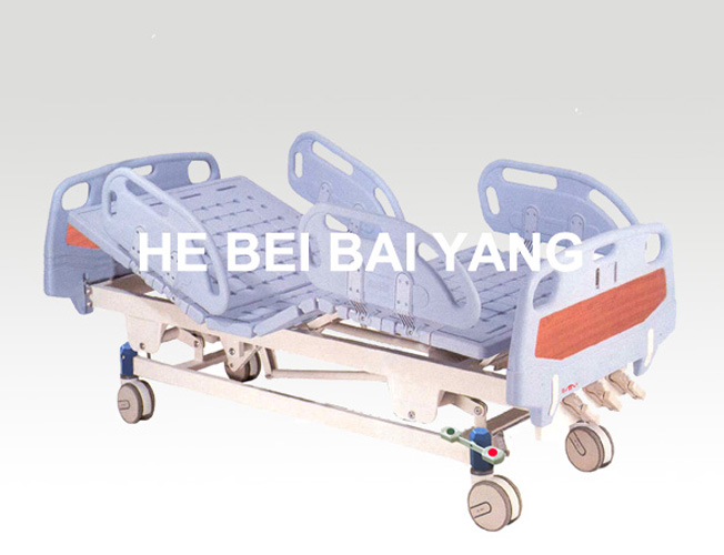 (A-35) -- Movable Three-Function Manual Hospital Bed with ABS Bed Head