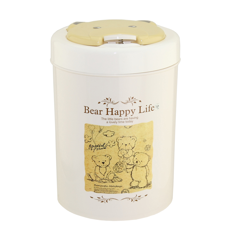 Bear Shape Cover Round Plastic Dust Bin (FF-5247-3)