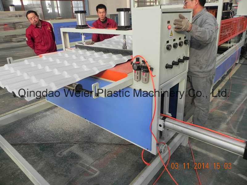 Plastic machinery High Efficiency PVC Glazed Wave Roof Production Line