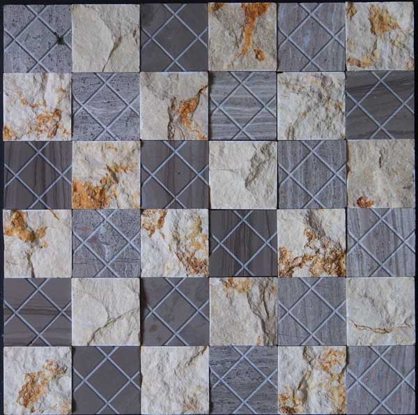 Natural Surface Wall Tile Marble Stone Mosaic (HSM190)