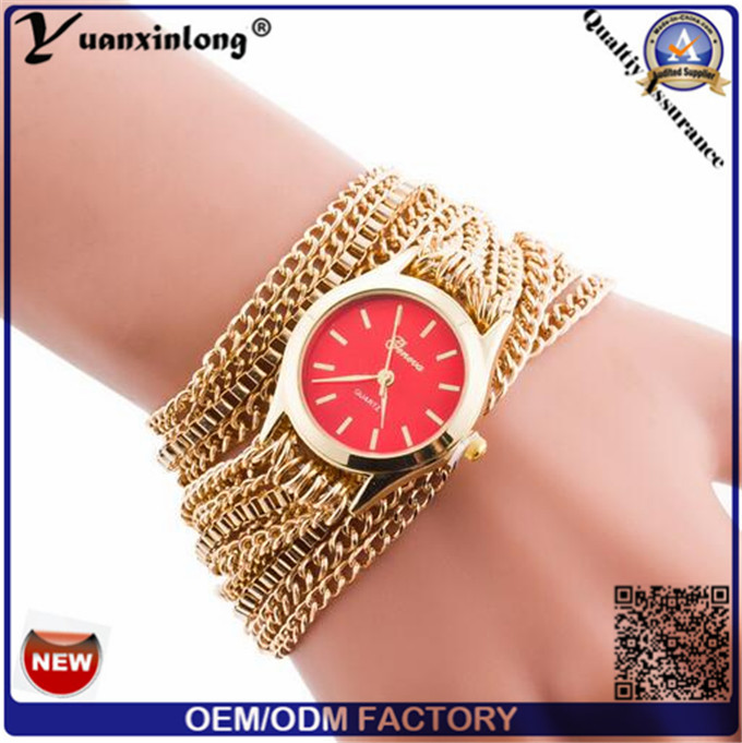 Yxl-418 New Design Long Chain Women Wrap Around Weave Lady Bracelet Watches Fancy Women Ladies Watch Wrist