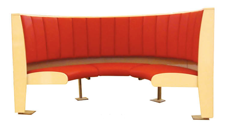 Red Hard Wearing Heavy Duty Half Round Restaurant Booth Seating