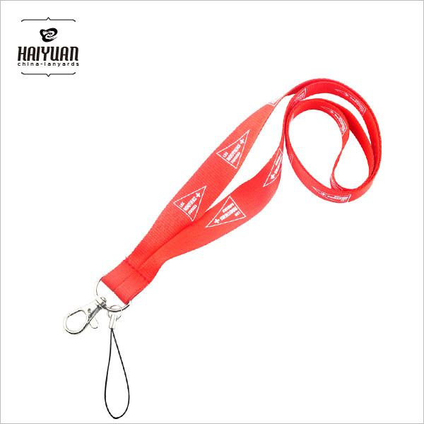 Special Pms Red 485c Lanyard V-Cut with Phone String