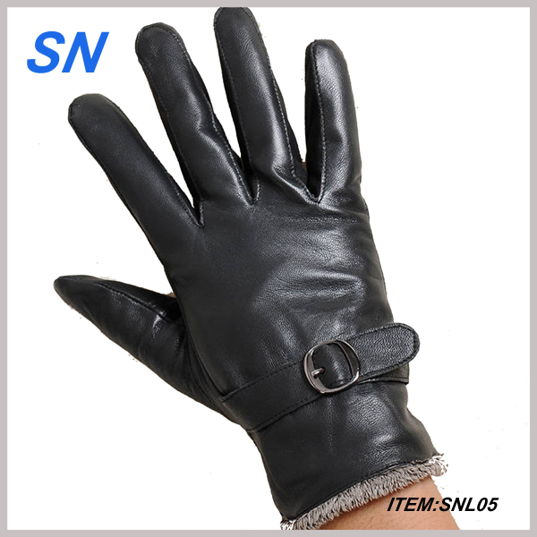 Genuine Black Leather Touch Screen Gloves