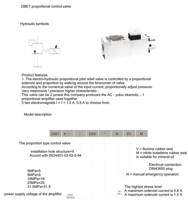 Dbet Proportional Control Valve