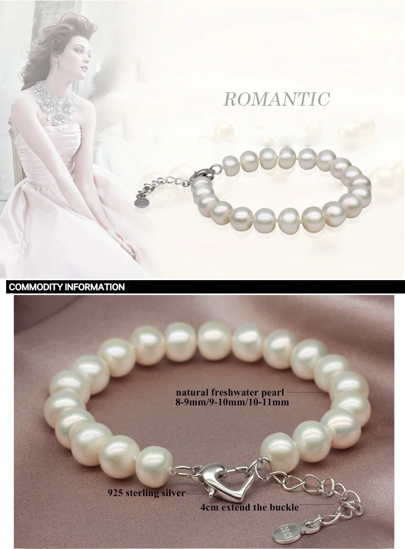 Simple Design 8-9mm AAA Button Round Freshwater New Design Pearl Bracelet