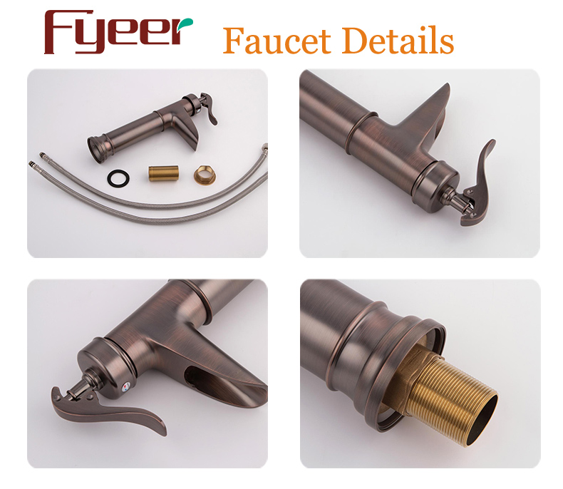 Fyeer High Quality Antique Brass Waterfall Basin Faucet