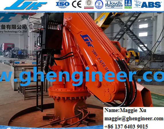 Knuckle and Telescopic Boom Jib Ship Crane