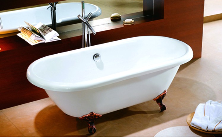 2014 New Patent Design Clawfoot with Faucet Freestanding Bathtub