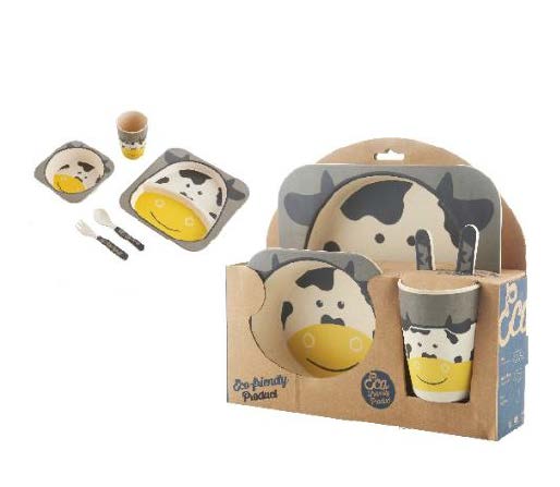 Eco-Friendly Bamboo Fiber Kid Dinner Set