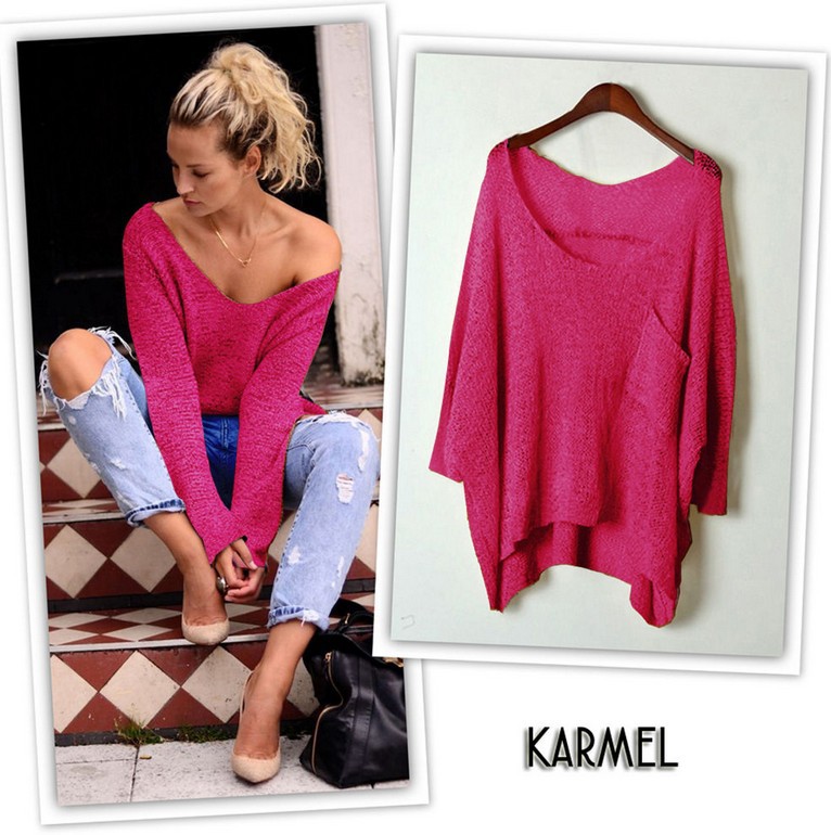 European Loose Pullover Plus Size Knitting Sweater for Women