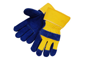 Blue Cow Split Leather Palm Work Glove