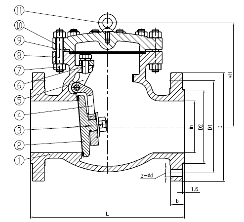 Stainless Steel Flange End Swing Check Valve RF