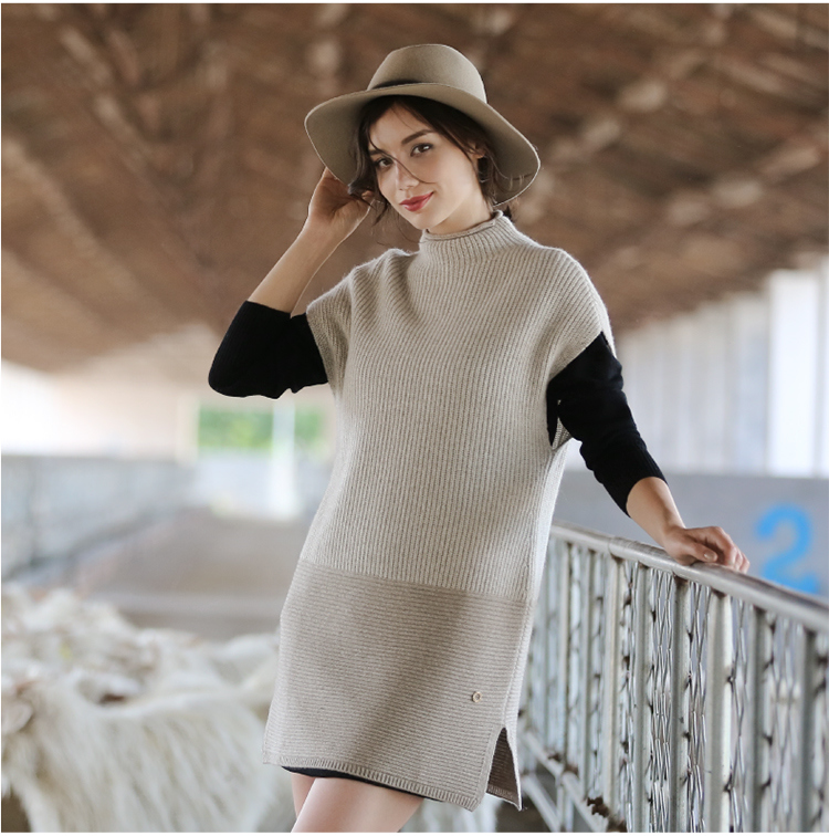 2017 New Style Cap Sleeve Women's 100% Cashmere Sweater