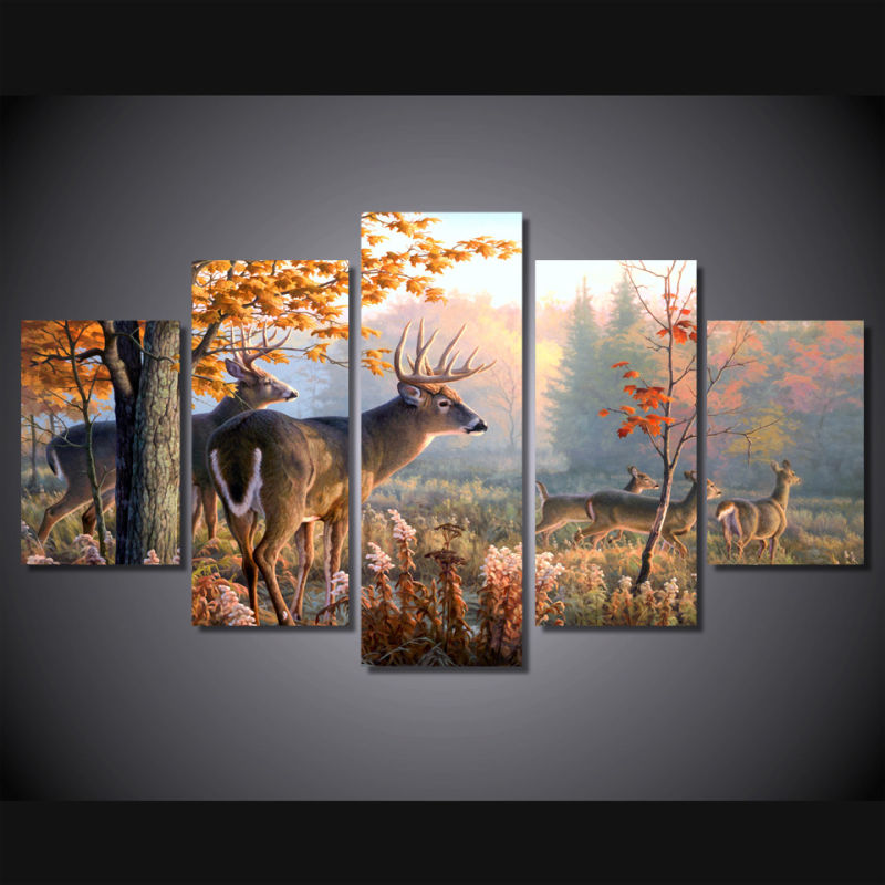 HD Printed Painting of Deer Painting on Canvas Room Decoration Print Poster Picture Canvas Mc-008