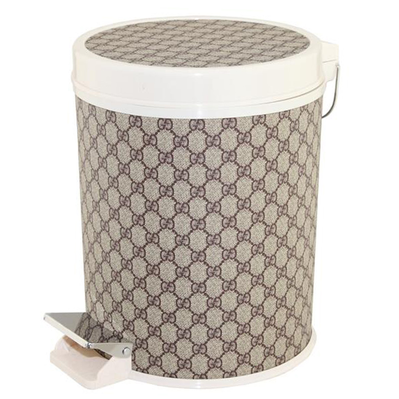 Plastic and Leatherette Covered Foot Pedal Rubbish Bin