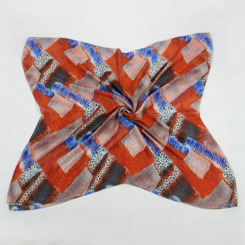 Ms Multicolor Polyester Voile Geometry Scarf Shawl