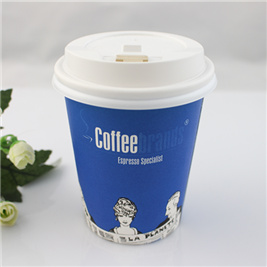 Customize Hot Drink Disposable Double Wall Paper Cup with Lid/Cover