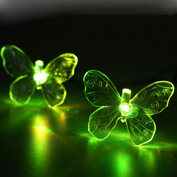 20 LEDs Color Changing Butterfly Solar LED Light Outdoor Waterproof Garden Decoration Light Solar String Lights