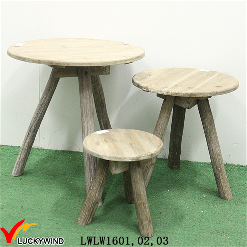 Triangle Shaped Fancy Wood Coffee Table Set