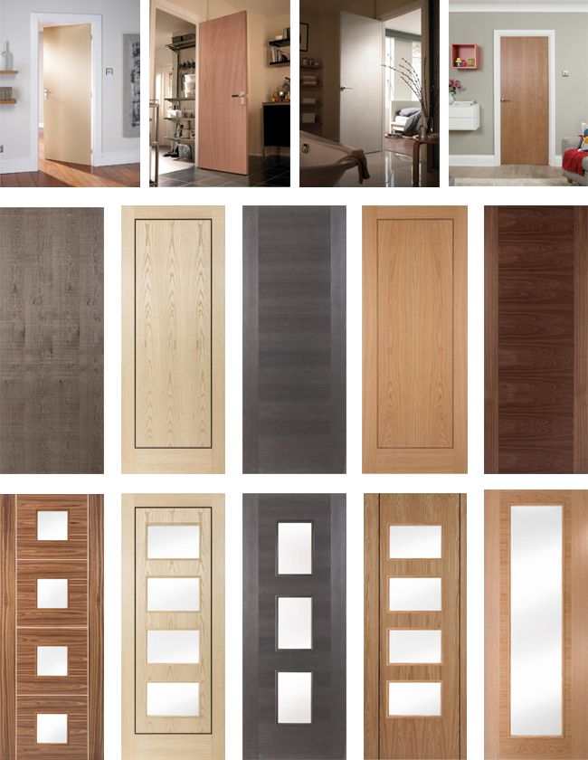 Oak Single Panel Wood Veneer Flush Door for Front Entry Door