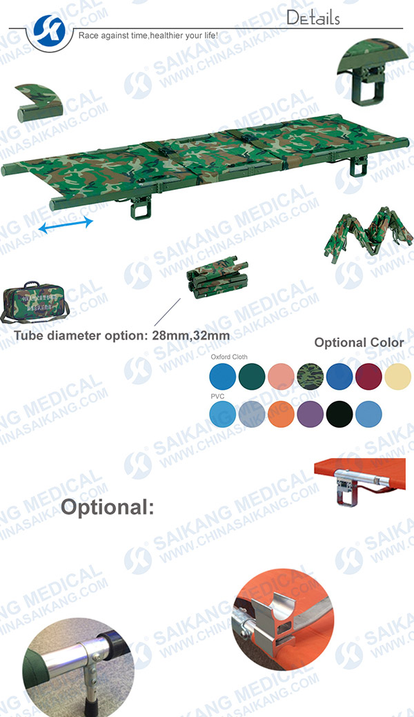 Easy Assembling Four Folding Ambulance Stretcher