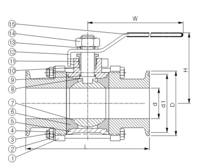 3-PC Full Port Male Threaded 304 Ball Valve for Water