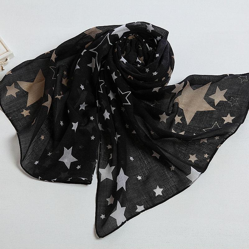 New Style Big Size Brand New Voile Star Scarf Fashion Shawls, Lady Scarf, Polyester Scarf