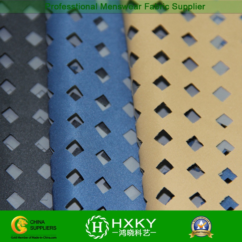 Coated Poly Pongee Fabric with Perforated Design