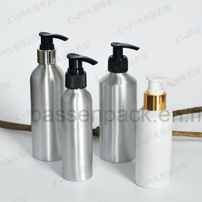 Custom Aluminum Cosmetic Bottle with Powder Lotion Pump (PPC-ACB-006)