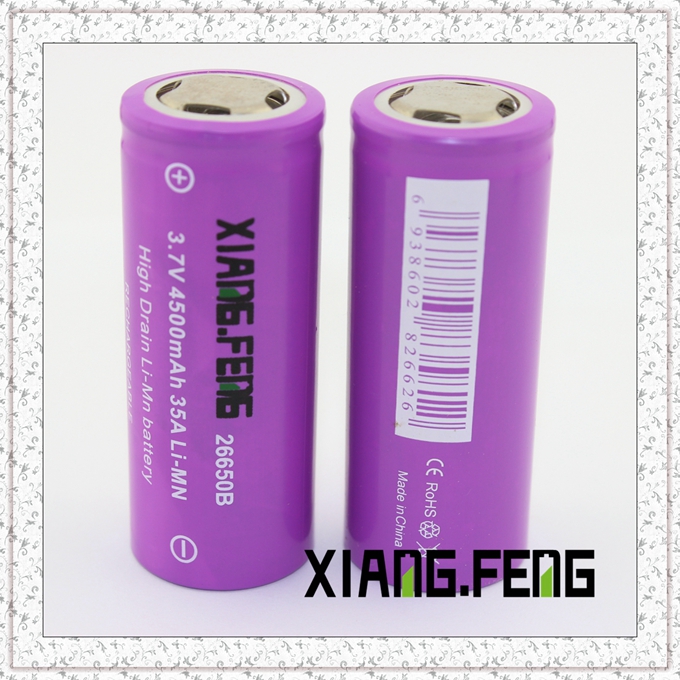 3.7V Xiangfeng 26650 4500mAh 35A Imr Rechargeable Lithium Battery Cheap Battery