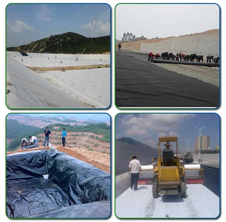 ASTM Standard Black and White Smooth Compound HDPE Geomembrane, Fish Farm Pone Liner