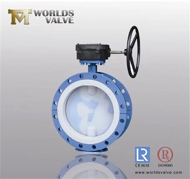 Full PTFE Lining Double Flanged Butterfly Valve