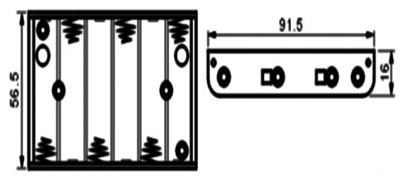 1AA Battery Holder Waterproof Battery Holder Li-ion Battery