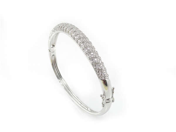 Hodium Plated Antique Fashion Jewelry Silver Bangle Bracelet (G41229)