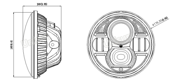 High Power 7inch Round 70W H4 LED Headlight/ Headlamp