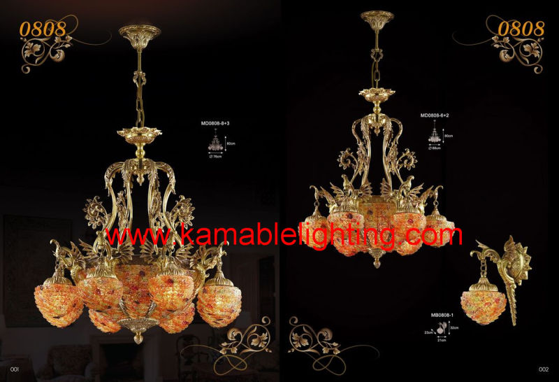 Luxury Decoration Pendant Lamp Brass Chandelier Lighting (MD0808-8+3)