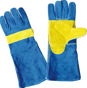 Cow Split Leather Reinforced Palm Welding Work Glove-6528