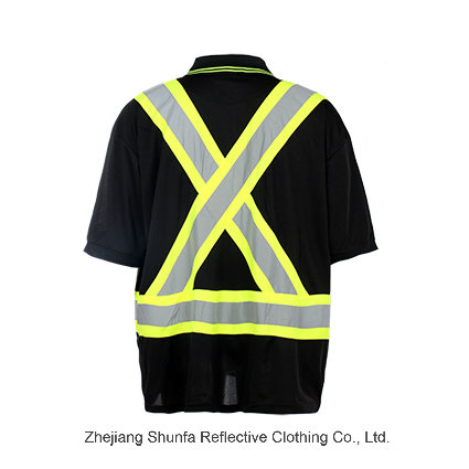 High Quality Safety Reflective T-Shirt with Black Color