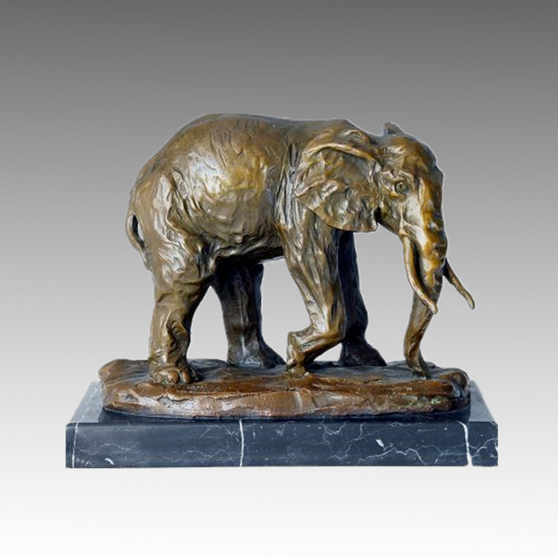 Animal Statue Left Elephant Bronze Sculpture, Milo Tpal-107